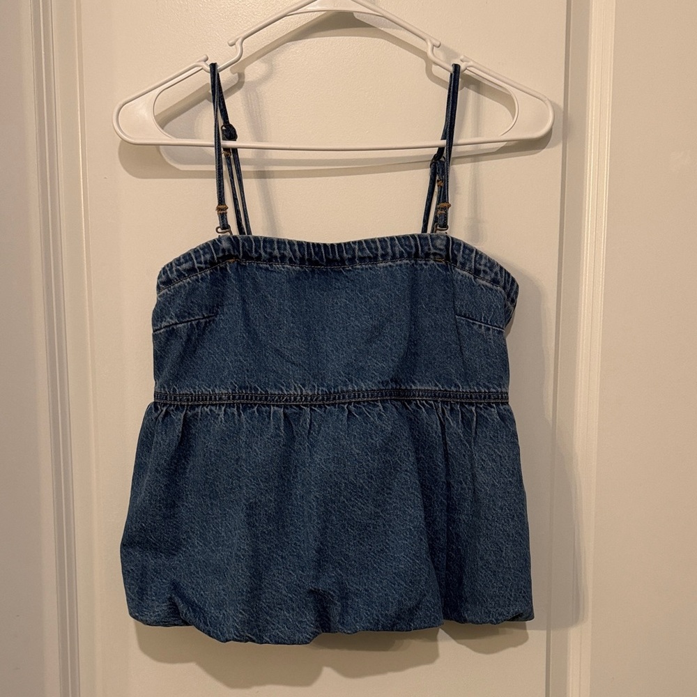 Denim Blue Bubble Top